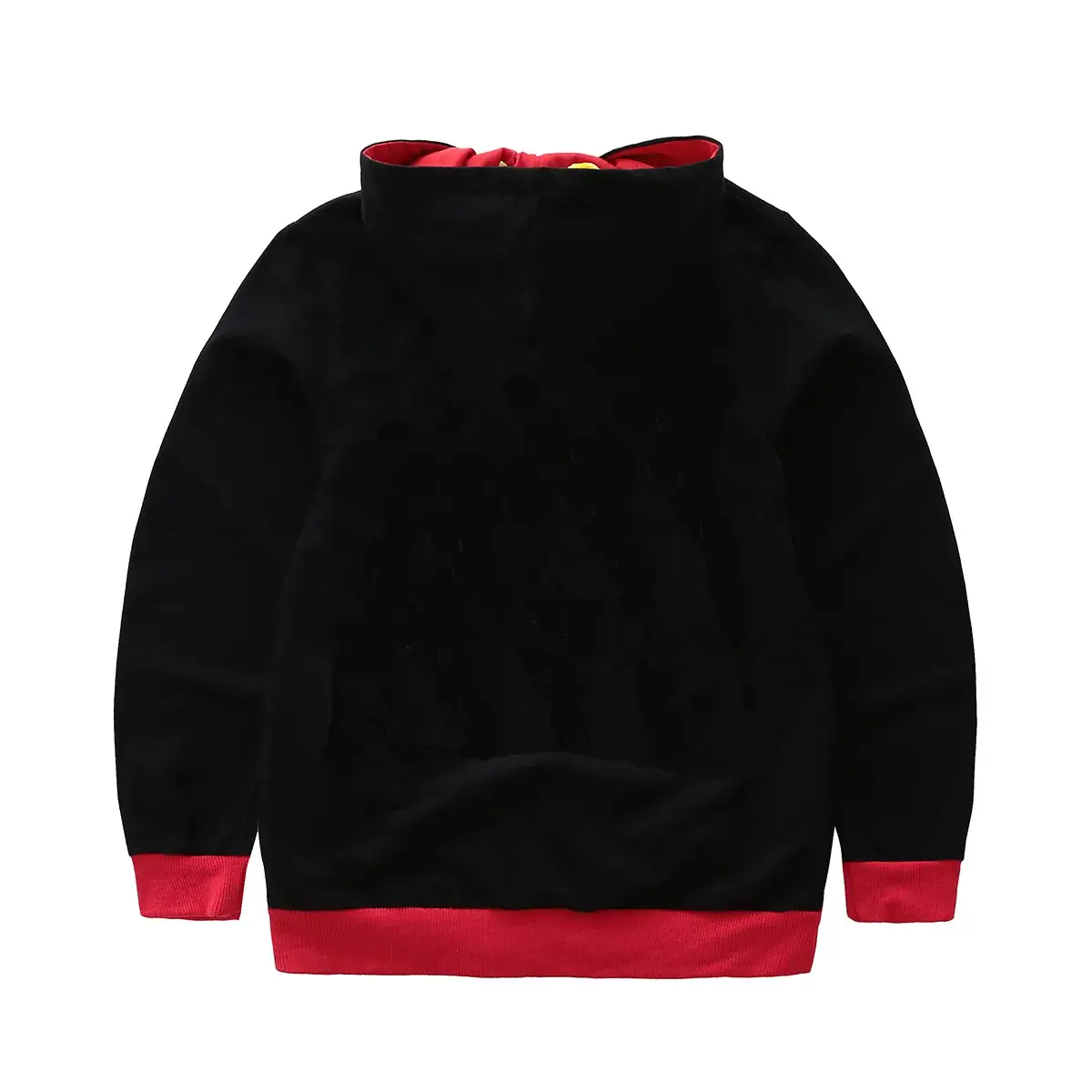 Children's Black Full-Zip Hoodie with Red Trim - Image 2