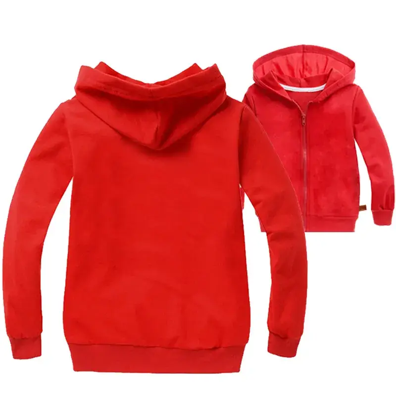 Children's Hooded Zipper Coat Grey 4 Colors - Image 2