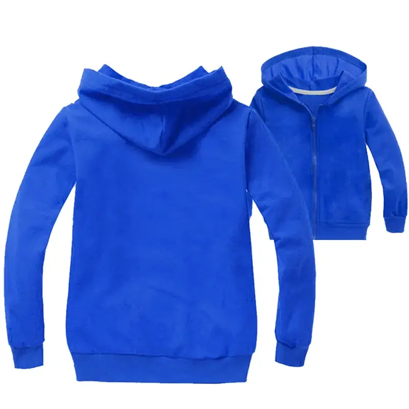 Children's Hooded Zipper Coat Grey 4 Colors - Image 3