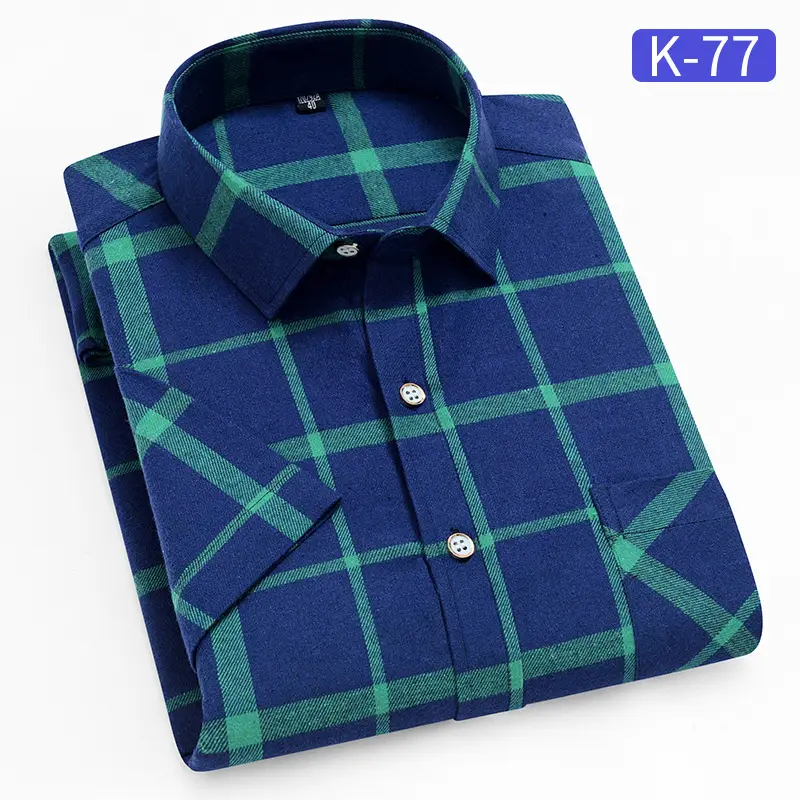 Men's White Plaid Short Sleeve Shirt with Pink Yellow Lines