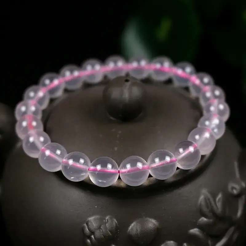 Natural Crystal Pink Crystal Bracelet Hibiscus - Image 4