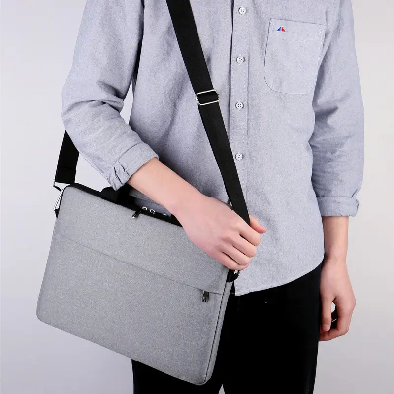 14-inch Laptop Bag Black Ultra-Thin Business Shoulder Bag - Image 6