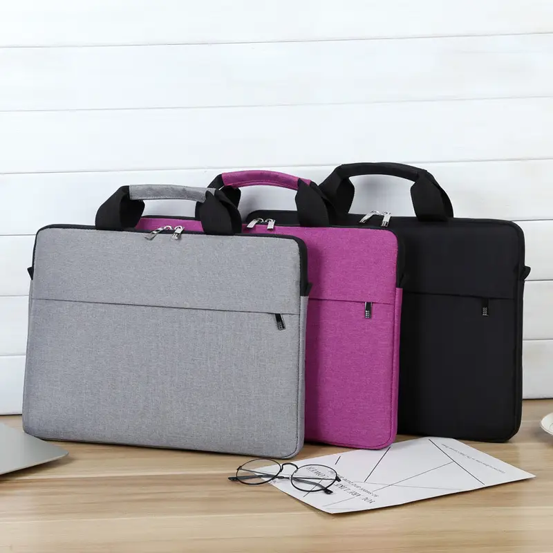 14-inch Laptop Bag Black Ultra-Thin Business Shoulder Bag - Image 7