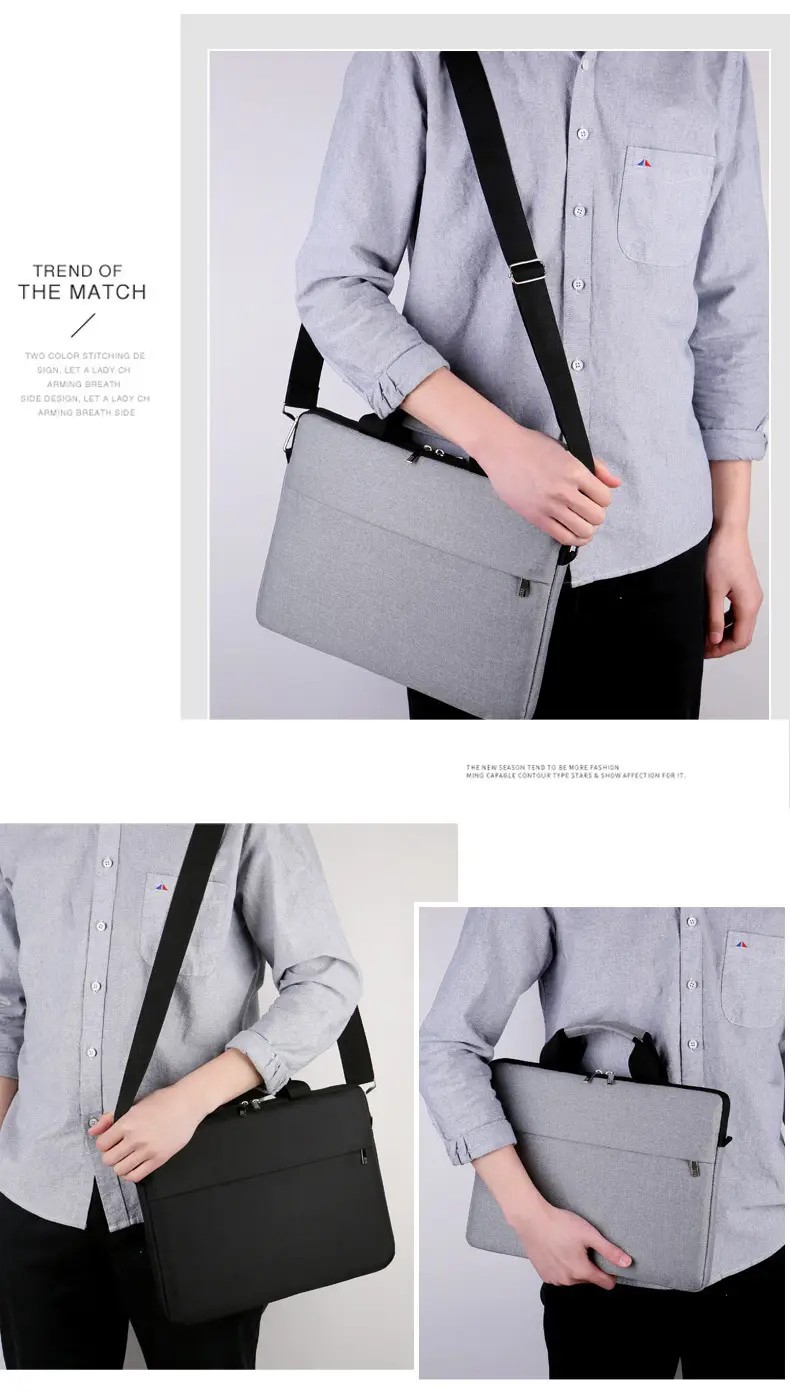 14-inch Laptop Bag Black Ultra-Thin Business Shoulder Bag — feature 19