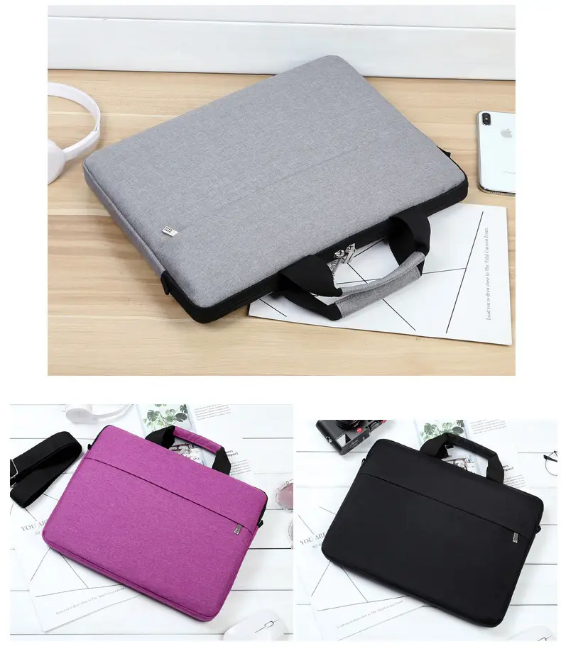 14-inch Laptop Bag Black Ultra-Thin Business Shoulder Bag — feature 23