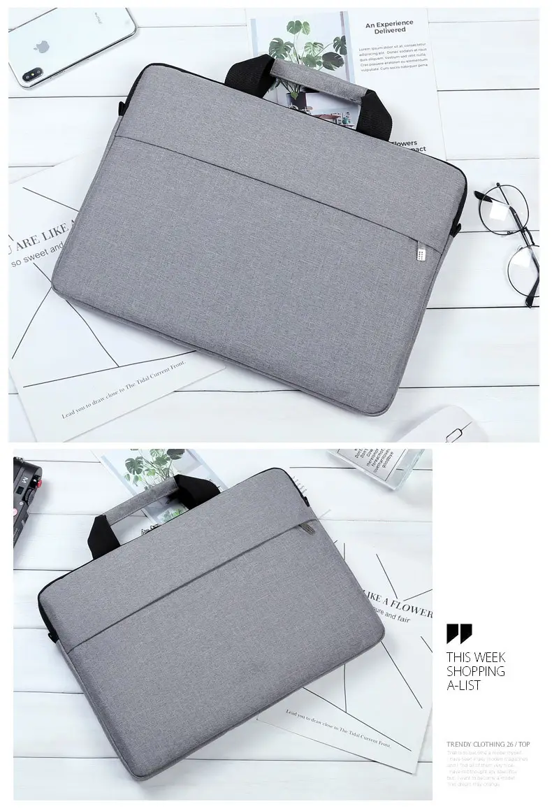 14-inch Laptop Bag Black Ultra-Thin Business Shoulder Bag — feature 25