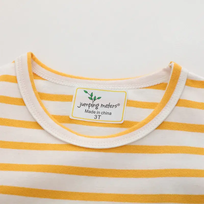 Girls Striped Cotton T-Shirt Yellow Orange