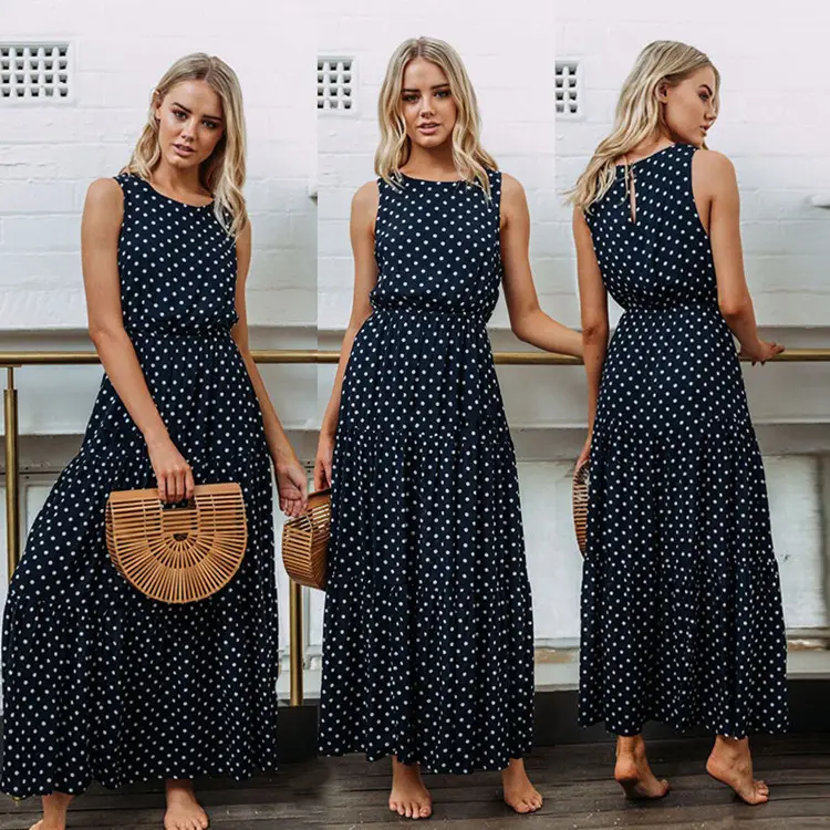 2024 Polka Dot Sleeveless Dress Plus Size - Image 6