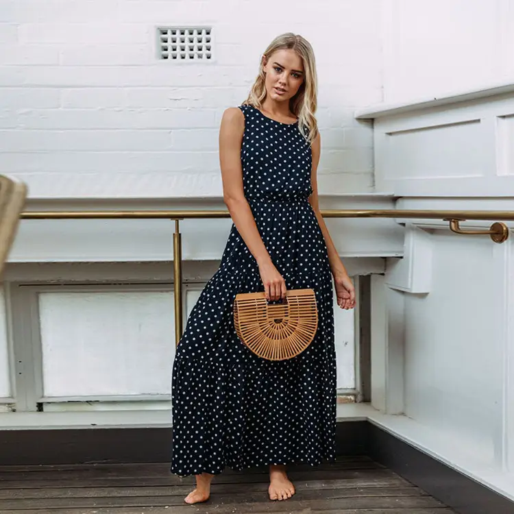 2024 Polka Dot Sleeveless Dress Plus Size - Image 3