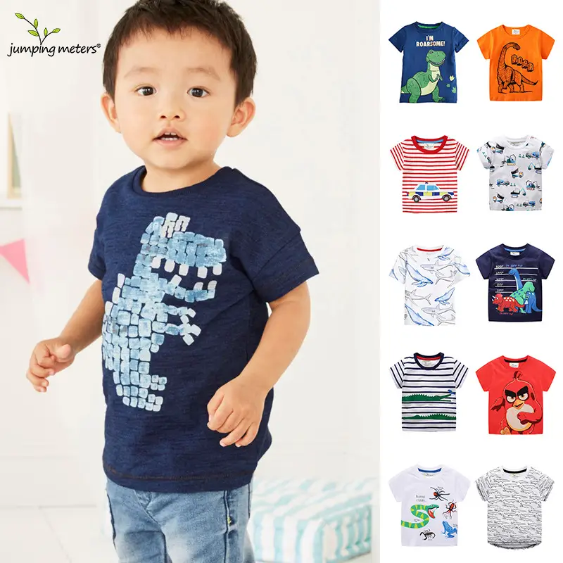 Boys Striped T-Shirt with Crocodile Print - Image 4