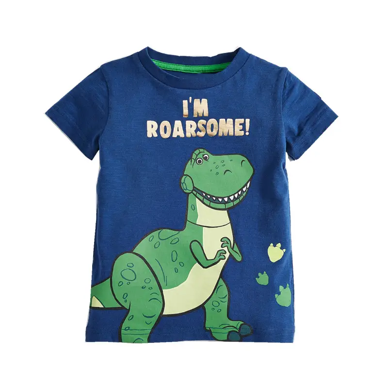 Boys Striped T-Shirt with Crocodile Print - Image 6