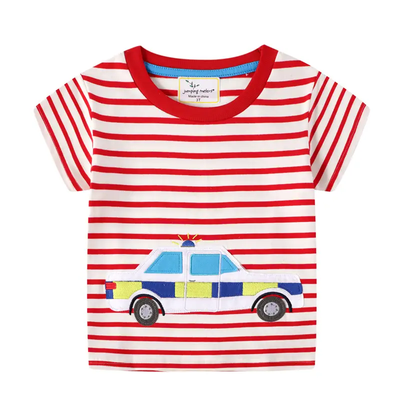 Boys Striped T-Shirt with Crocodile Print - Image 8