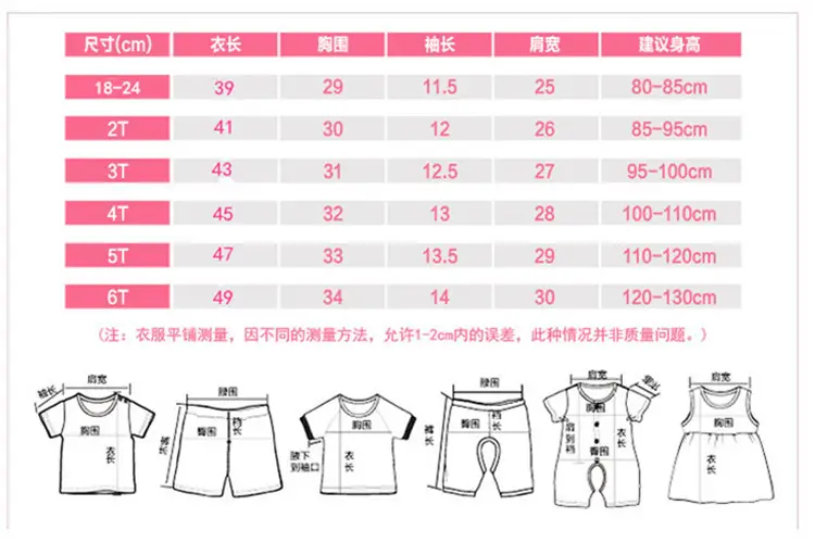 短袖T恤尺寸表
