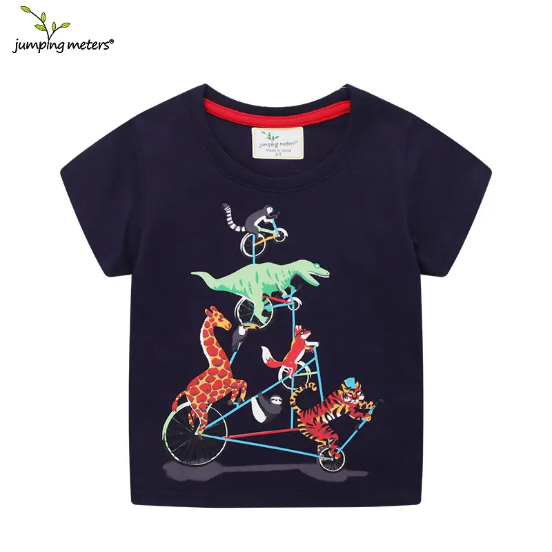 Boys Striped T-Shirt with Crocodile Print - Image 2