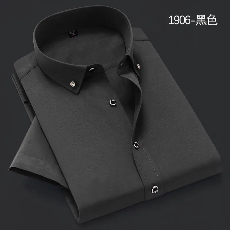 New Men's Light Blue Buckle Collar Shirt - Image 2
