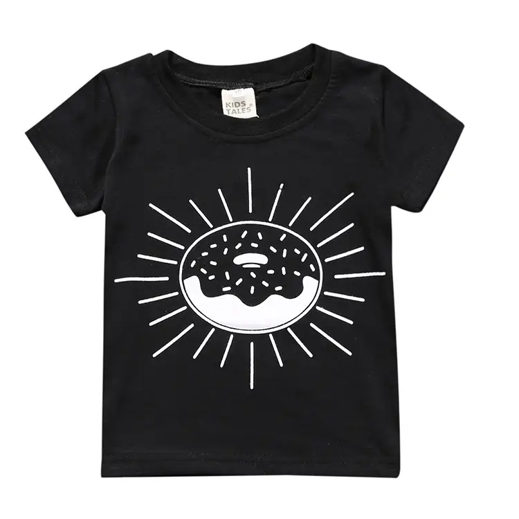 Kids Green Pear Fruit Graphic T-Shirt Grey Short Sleeve
