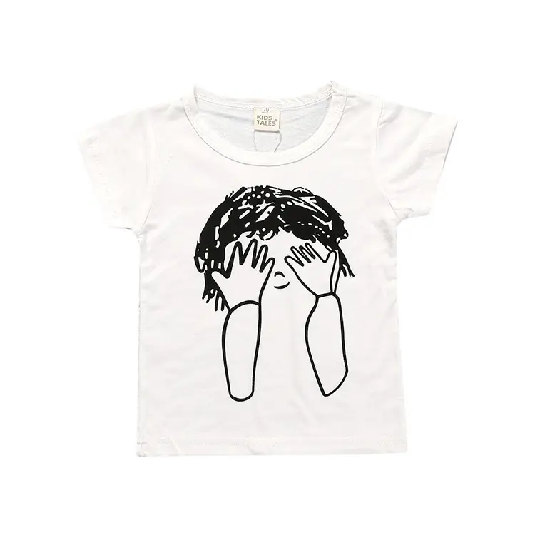 Kids Green Pear Fruit Graphic T-Shirt Grey Short Sleeve