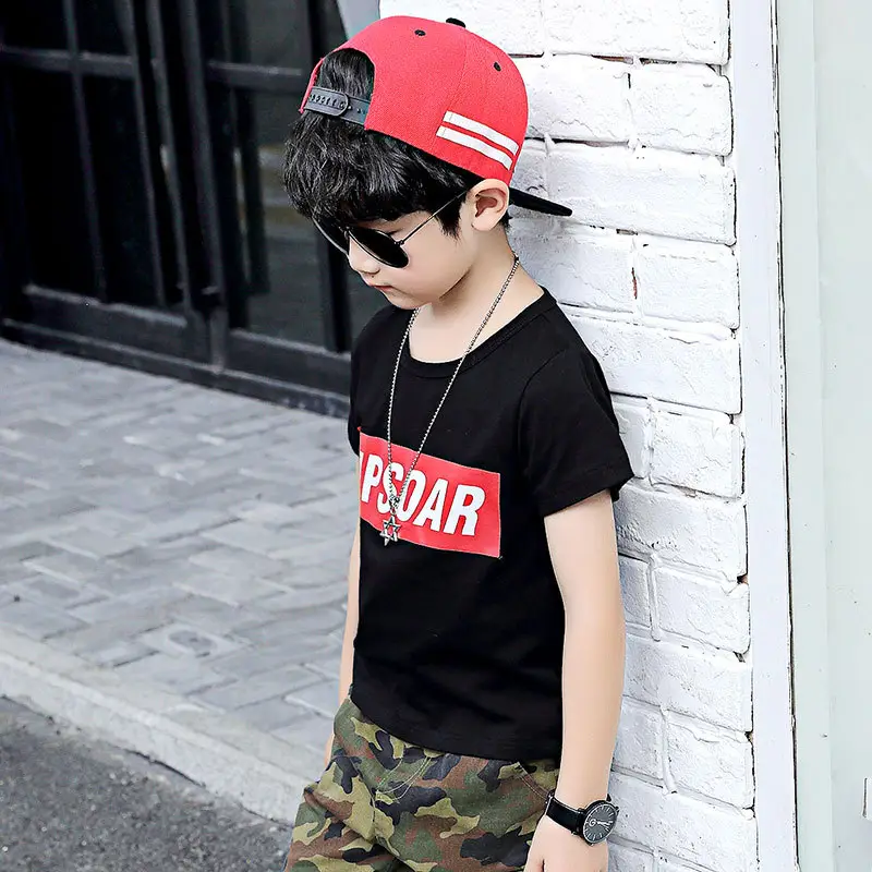 Boys T-shirt Crewneck Summer Wear Camo Pants - Image 5