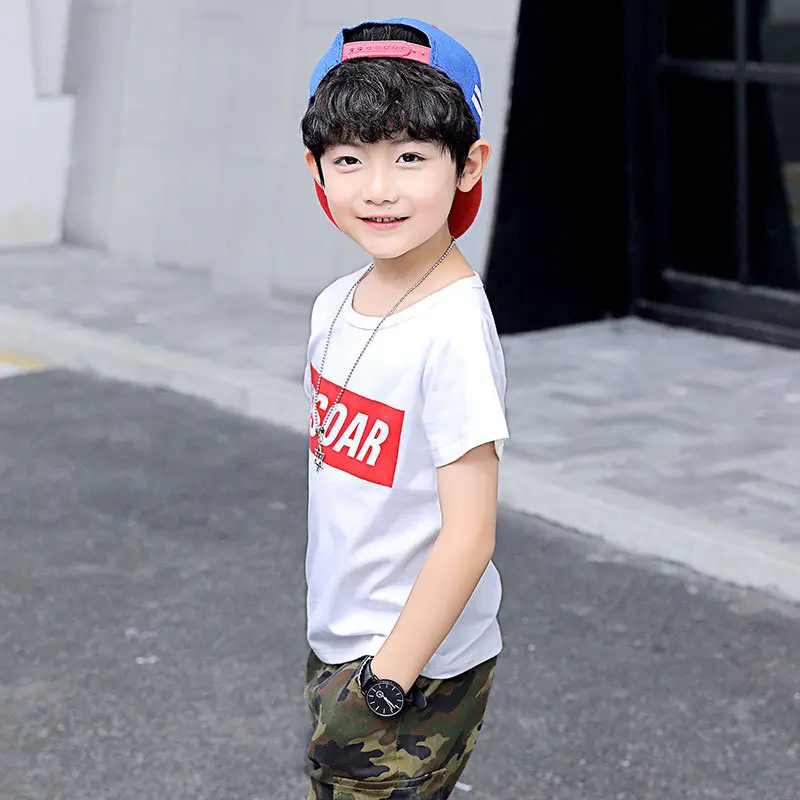 Boys T-shirt Crewneck Summer Wear Camo Pants - Image 6
