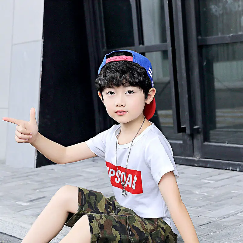 Boys T-shirt Crewneck Summer Wear Camo Pants - Image 7