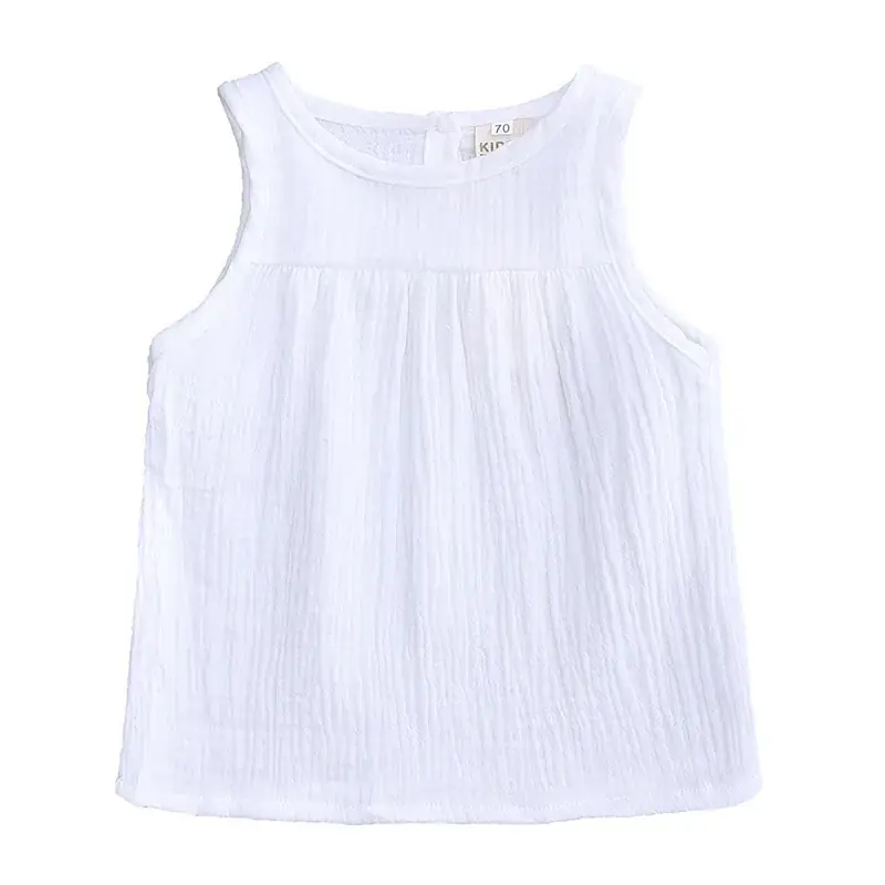 Multi Color Sleeveless Vest Tops for Girls Cotton Linen