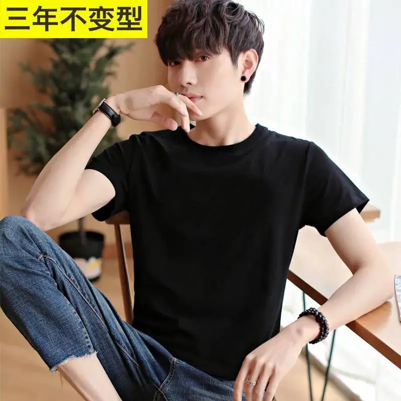 Men Black T-Shirt Slim Fit Cotton Summer Wear - Image 4