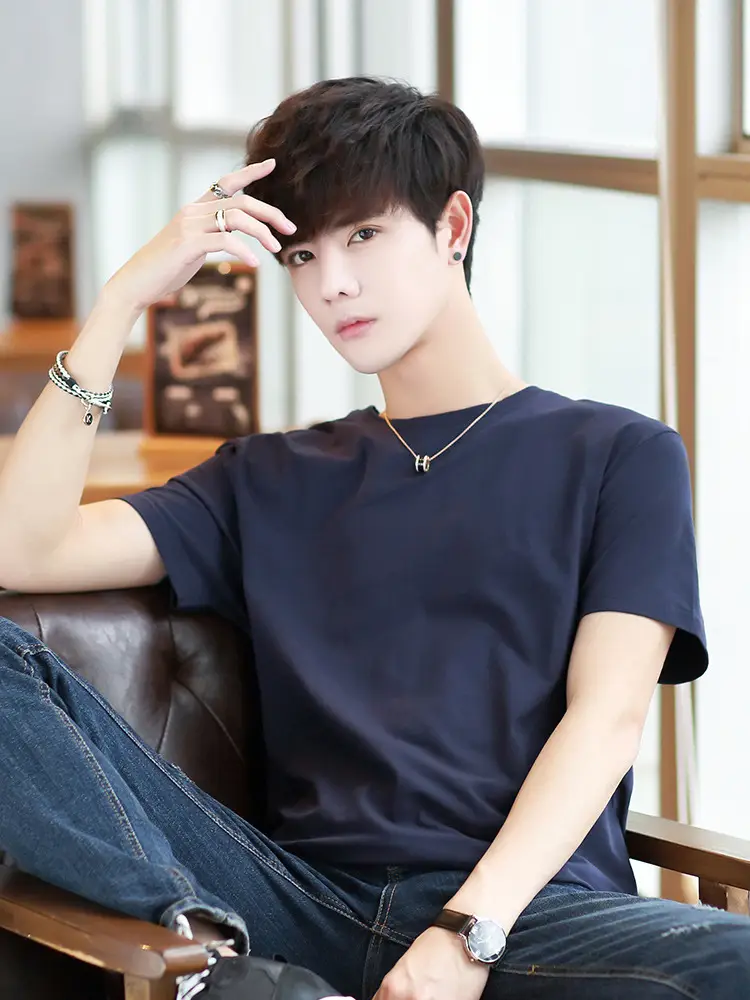 Men Black T-Shirt Slim Fit Cotton Summer Wear - Image 5
