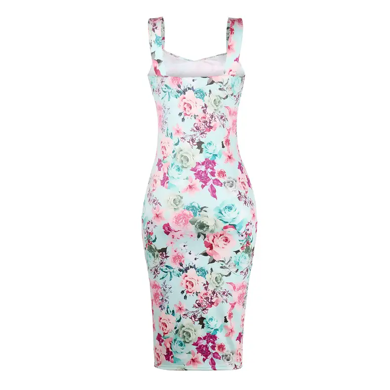 Printed Floral Midi Dress for Women Hot Slim Fit — feature 10