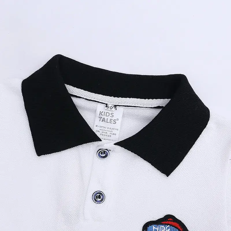 2025 Summer Boys Polo Shirt Shorts Set Navy White - Image 4