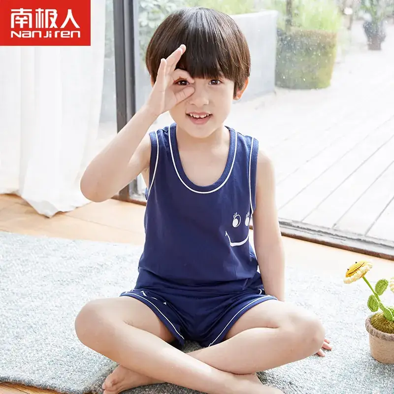 Kids Cotton Pajamas Summer Boys Large - Image 12