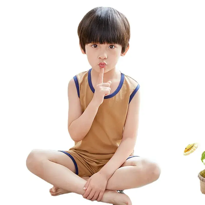 Kids Cotton Pajamas Summer Boys Large - Image 15