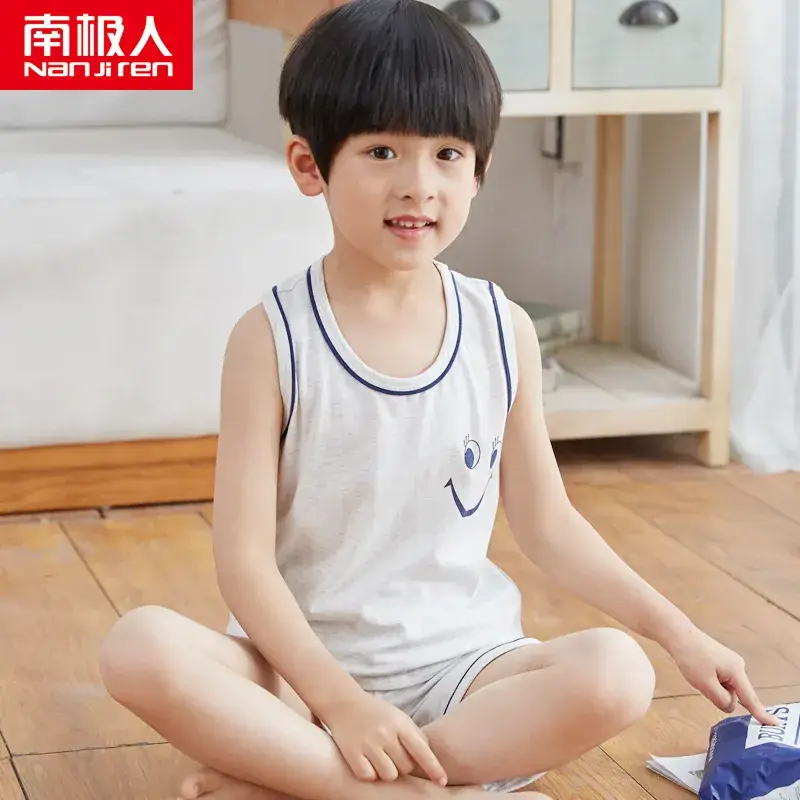 Kids Cotton Pajamas Summer Boys Large - Image 3