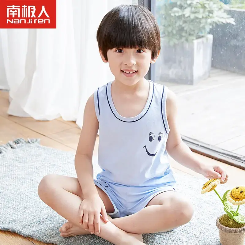 Kids Cotton Pajamas Summer Boys Large - Image 4