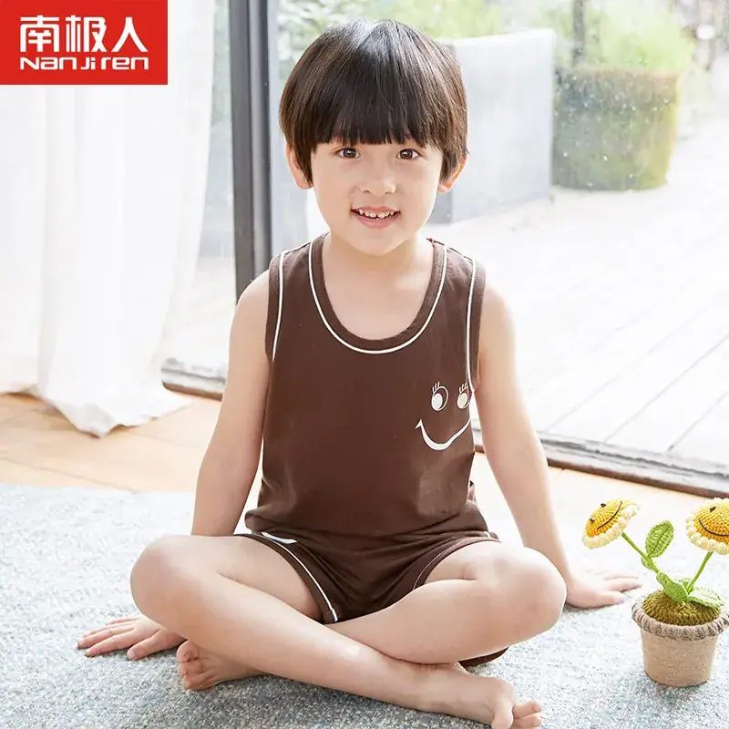 Kids Cotton Pajamas Summer Boys Large - Image 5