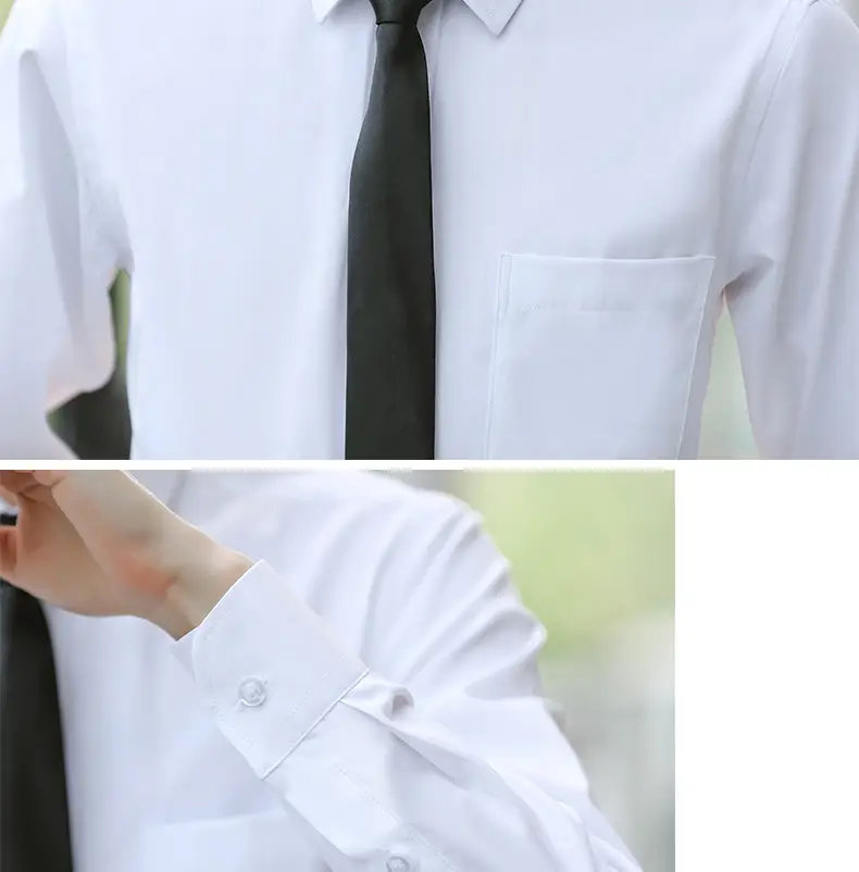 Men's Black Embroidered Long Sleeve Business Shirt — feature 14