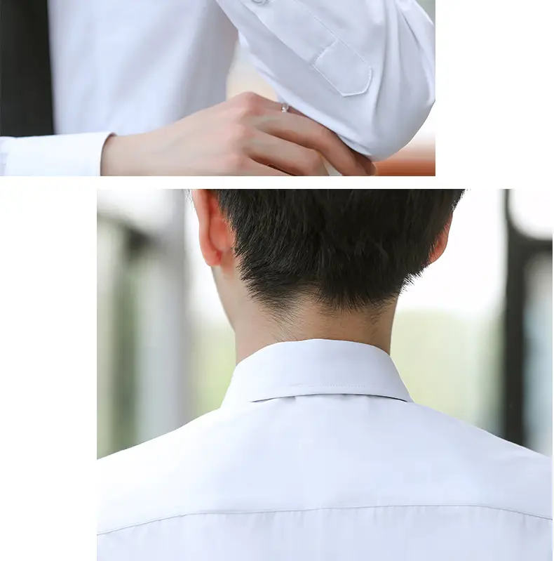 Men's Black Embroidered Long Sleeve Business Shirt — feature 15
