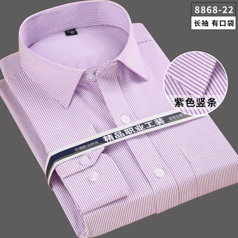 Men's Black Embroidered Long Sleeve Business Shirt