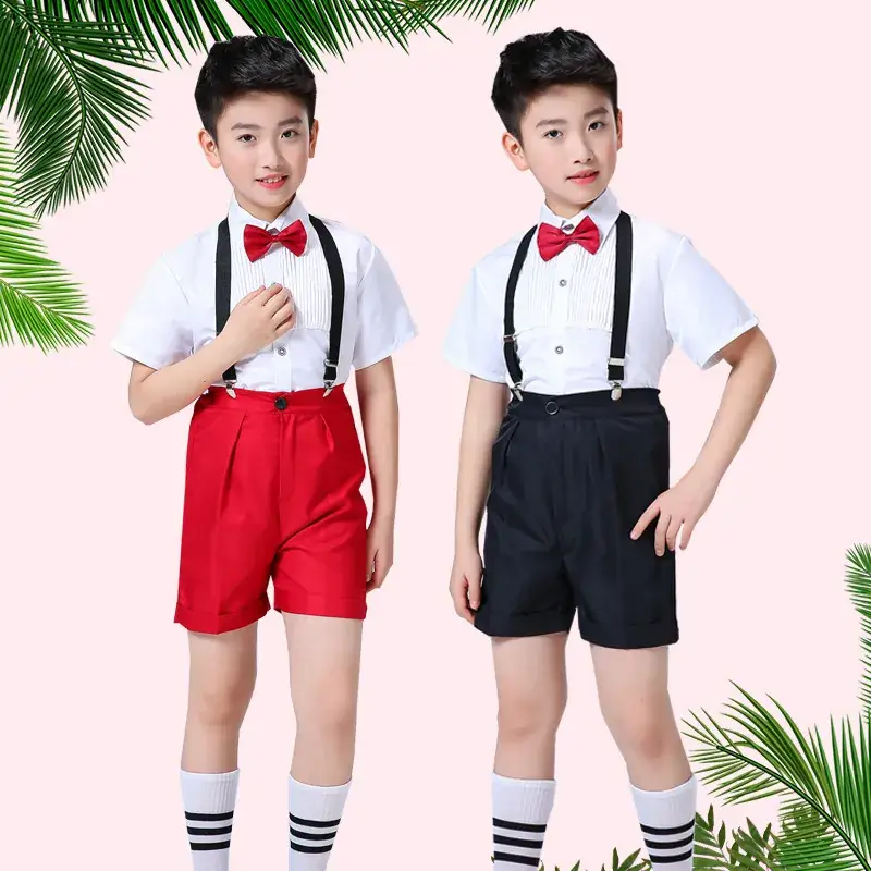 Red Sleeveless Skirt for Girls Primary School Host Recitation - Image 8