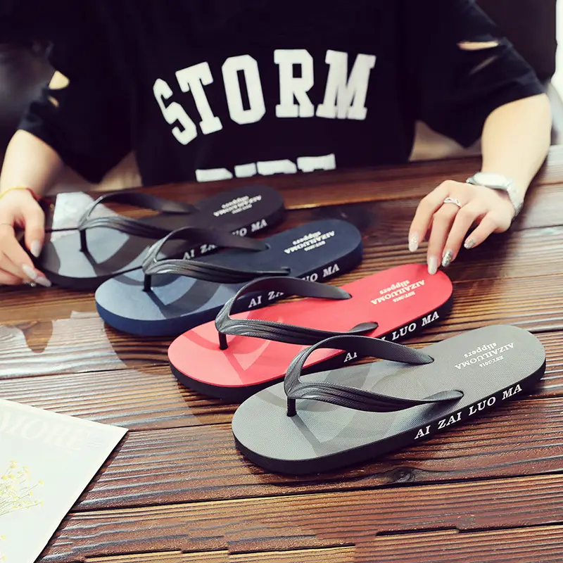 Men's Red Sandal Flip Flops Outdoor Beach Wear