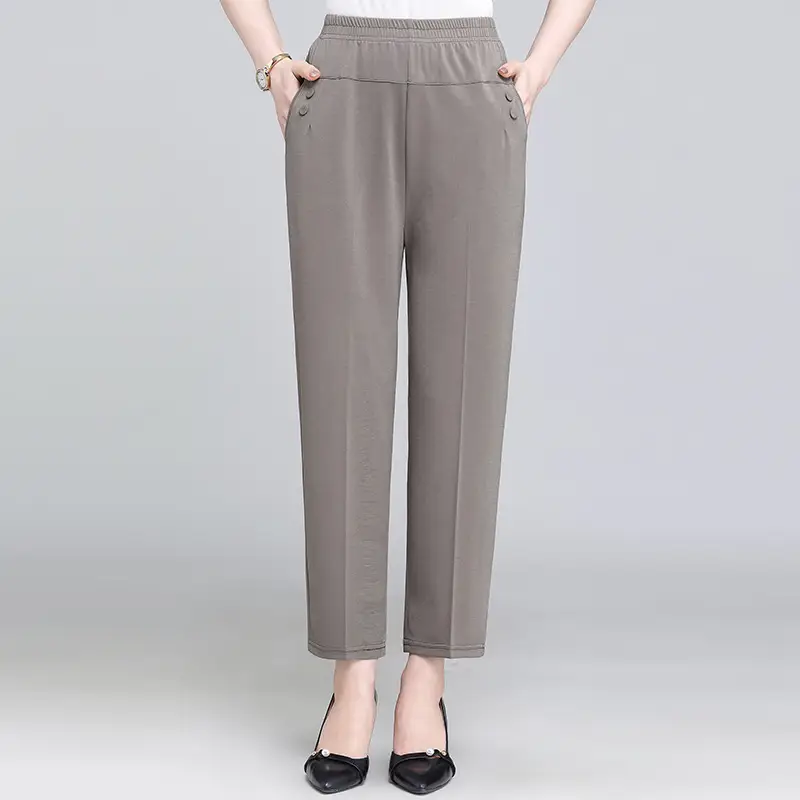 Black High-Waisted Cropped Pants for Women - Image 6