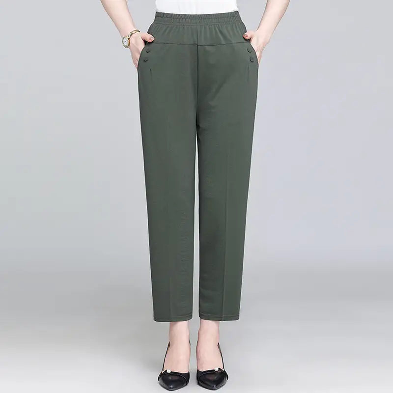 Black High-Waisted Cropped Pants for Women - Image 8