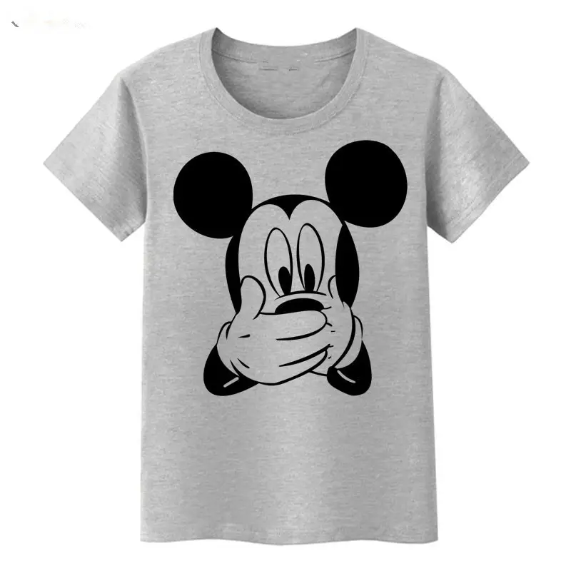 Mickey Mouse Graphic T-Shirt Grey Short Sleeve - Image 2