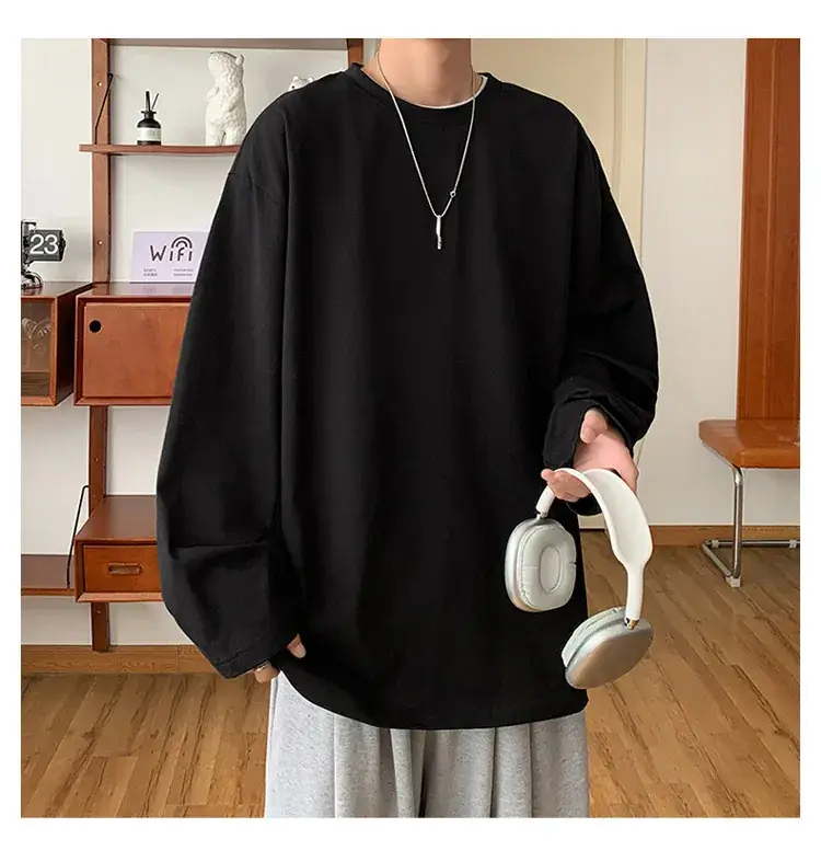 Men's Japanese Long Sleeve T-Shirt Cream 200g — feature 11