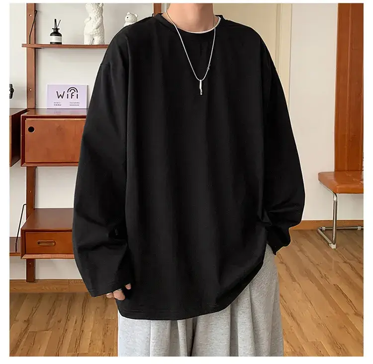 Men's Japanese Long Sleeve T-Shirt Cream 200g — feature 12