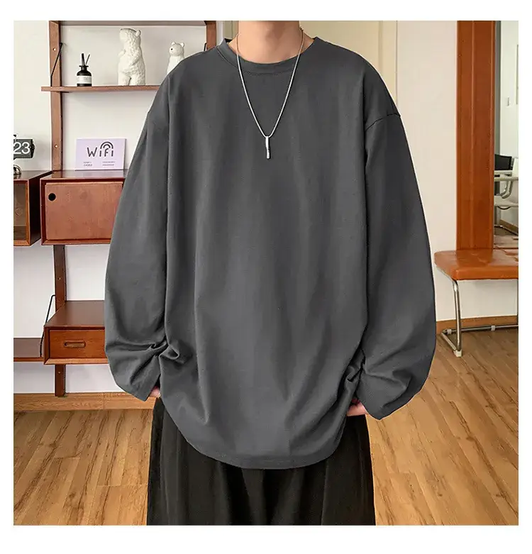 Men's Japanese Long Sleeve T-Shirt Cream 200g — feature 17