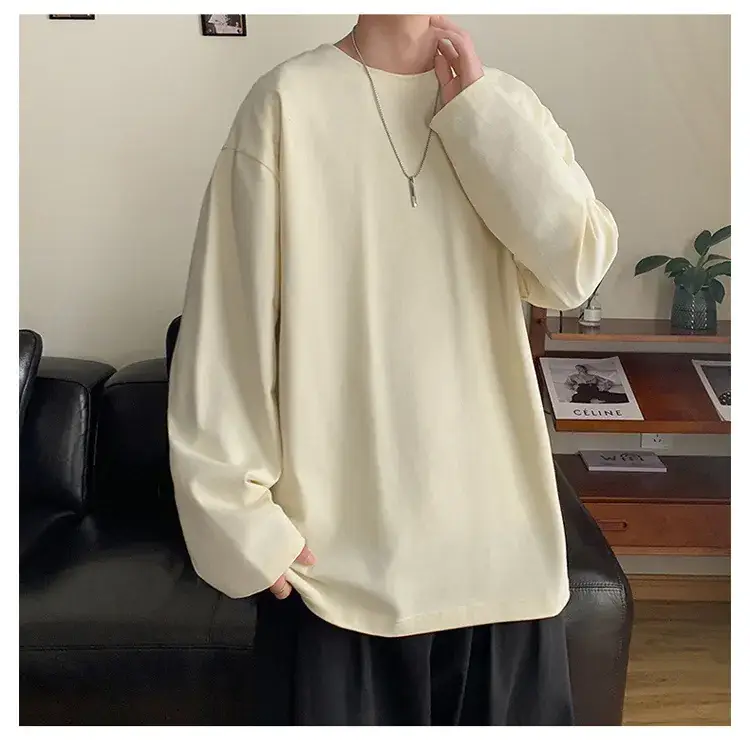 Men's Japanese Long Sleeve T-Shirt Cream 200g — feature 24