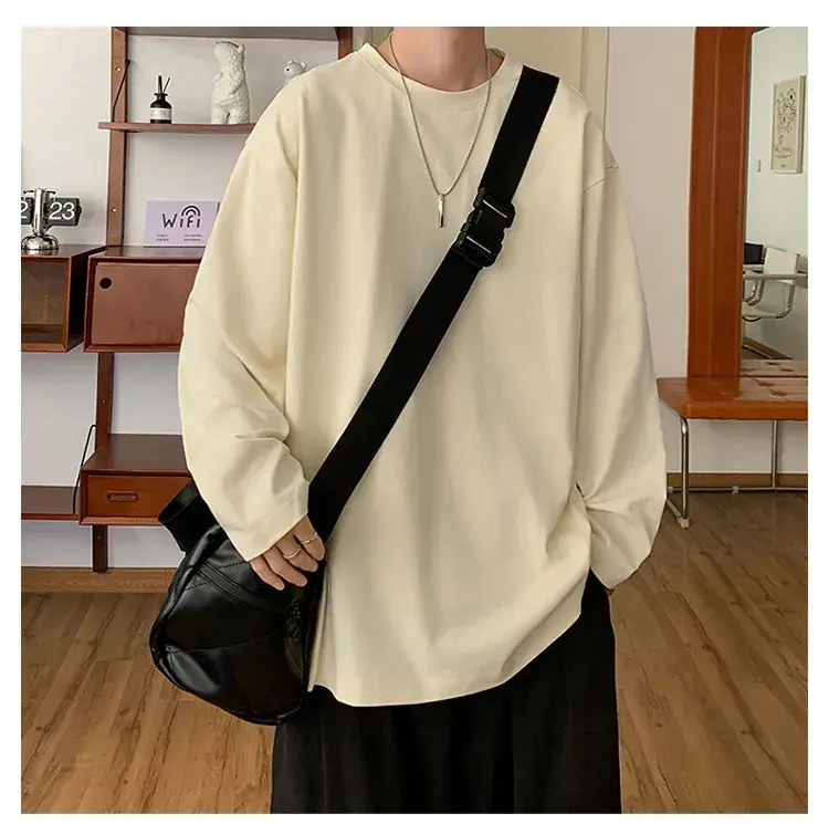 Men's Japanese Long Sleeve T-Shirt Cream 200g — feature 26