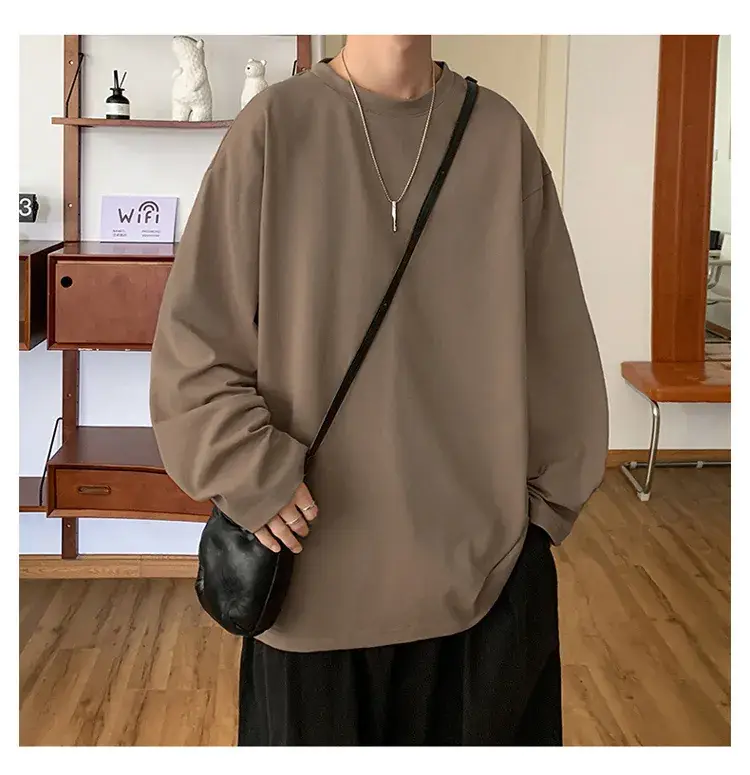 Men's Japanese Long Sleeve T-Shirt Cream 200g — feature 31