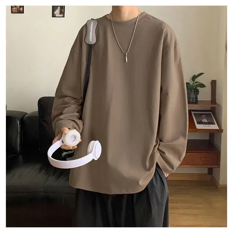 Men's Japanese Long Sleeve T-Shirt Cream 200g — feature 32