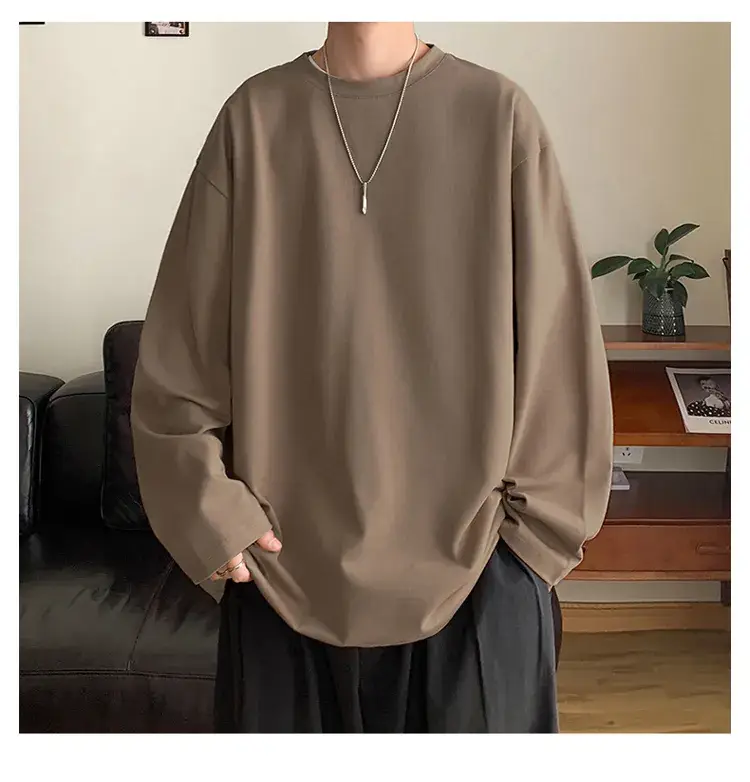 Men's Japanese Long Sleeve T-Shirt Cream 200g — feature 34